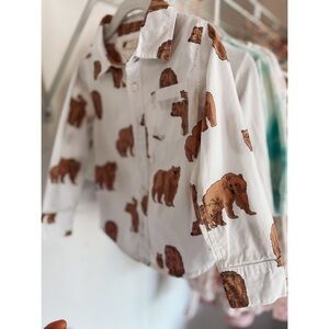 3T • Monica + Andy Boys Bear Print Wildlife Dress Shirt
